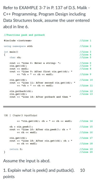 Refer To Example 3 7 In P 137 Of D S Malik C Programming Program Design Including Data Structures Book Assume Th 1