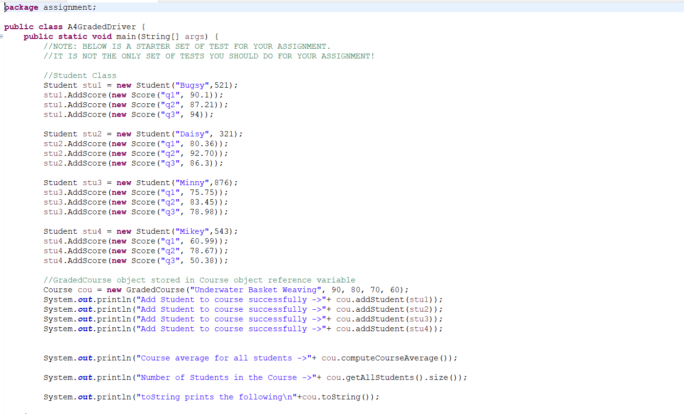 Tasks Graded Course Class Task 1 The Graded Course Class Contains All The Functionality Of The Course Class As It I 2