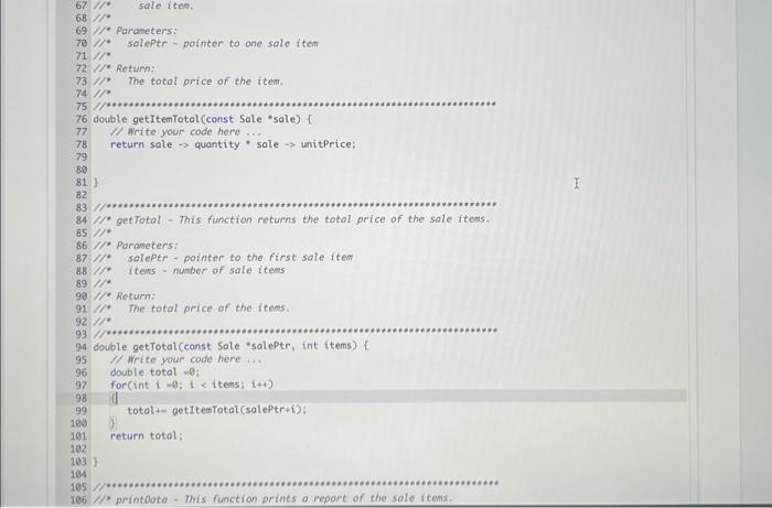 Complete The Program That Processes An Array Of Structured Data Use The Given Template And Complete Those Portions Indi 4