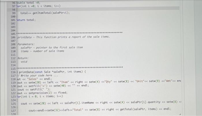 Complete The Program That Processes An Array Of Structured Data Use The Given Template And Complete Those Portions Indi 5