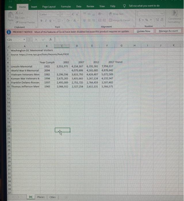 9 10 11 On The Dc Worksheet Select The Ranges A4 A10 And C4 F10 And Create A Clustered Bar Chart Apply The Monochromat 4