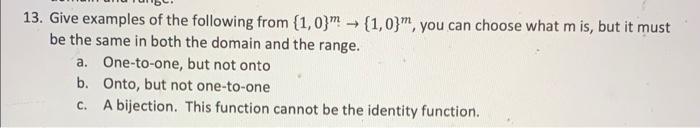 13 Give Examples Of The Following From 1 0 M 1 0 M You Can Choose What M Is But It Must Be The Same In Both The Dom 1