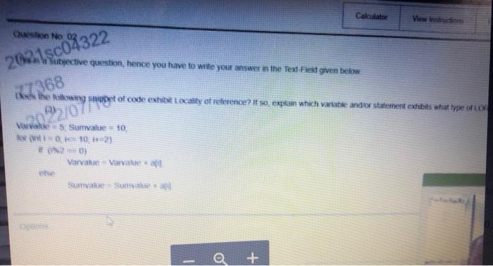 Question No 20215c04322 Varvali Subjective Question Hence You Have To Write Your Answer In The Text Field Given Below 7 1