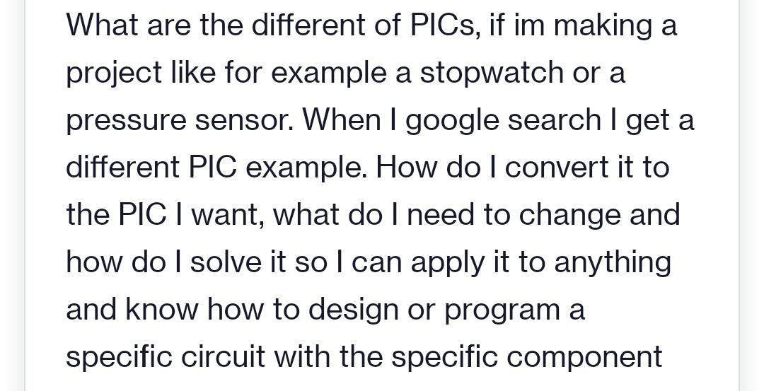 What Are The Different Of Pics If Im Making A Project Like For Example A Stopwatch Or A Pressure Sensor When I Google 1