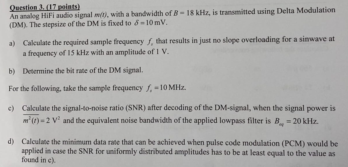 Electrical Engineering Course Telecommunications Can You Solve This Question 1