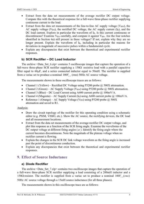 Rmit University 2121 6 Resistive Load A Diode Rectifier The Archive Data Set 1 Zip Contains 3 Oscilloscope Images Th 4