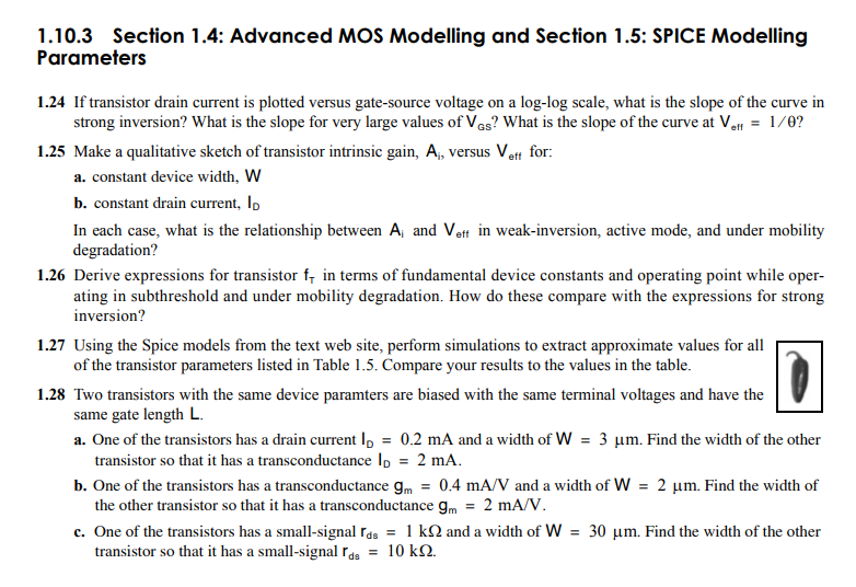 1 10 3 Section 1 4 Advanced Mos Modelling And Section 1 5 Spice Modelling Parameters 1 24 If Transistor Drain Current 1