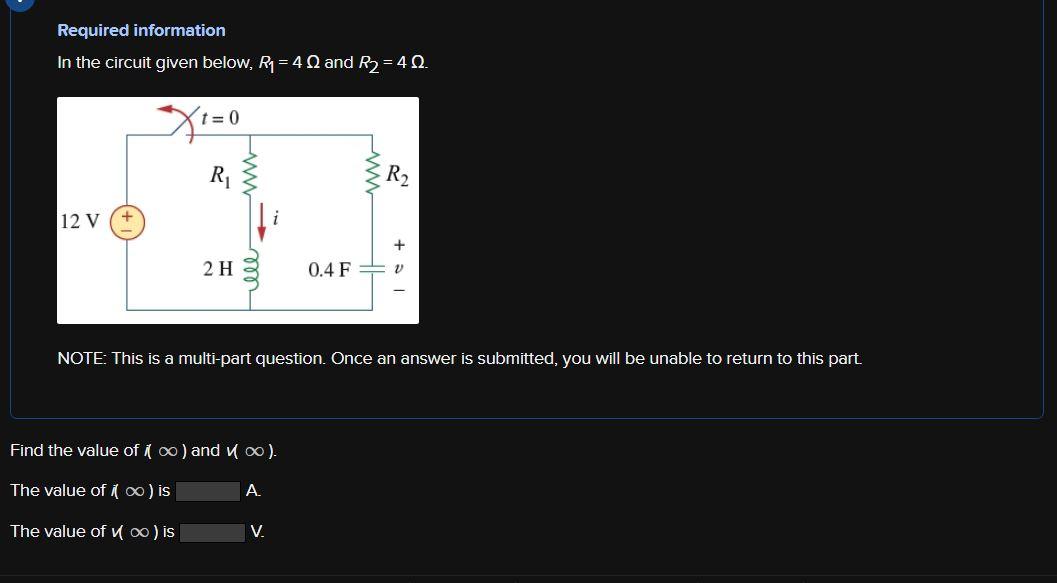 Required Information In The Circuit Given Below R 42 And R 40 12 V T 0 R 2 H Ell Find The Value Of Oo And 1