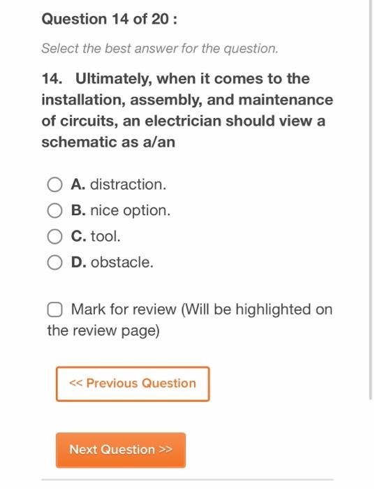Question 14 Of 20 Select The Best Answer For The Question 14 Ultimately When It Comes To The Installation Assembly 1
