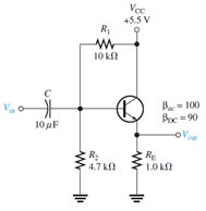 Determine The Exact Voltage Gain For The Unloaded Emitter Follower In The Figure Below 1