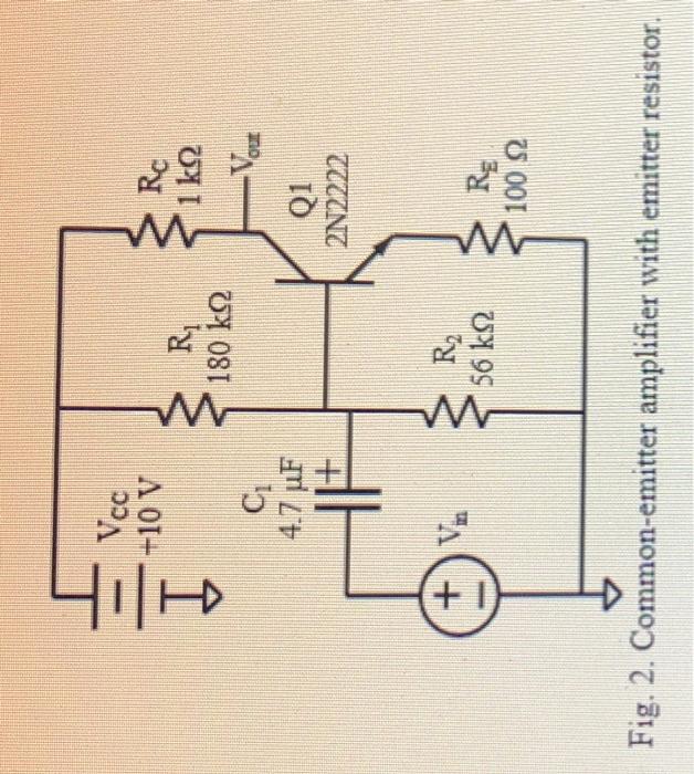 Prelab 1 For The Amplifier Circuits In Figs 1 2 3 And 4 A Calculate The Q Point Values Of Collector Current Ic 3