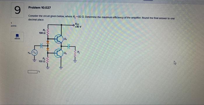 8 Points Book Problem 10 025 Consider The Circuit Shown Below Where R 22 0 The Maximum Peak To Peak Voltage Is 30 V C 2