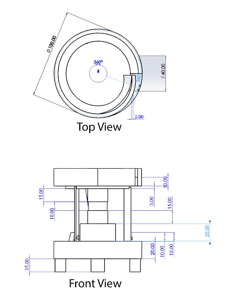 Can You Please Make This In Solidworks Then Take A Screenshot Of The Top View Front View Side View And Isometric View 1