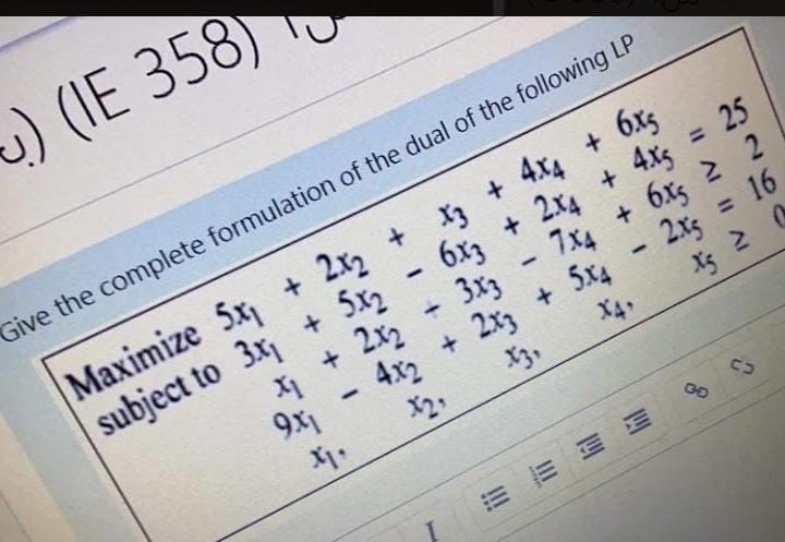 Ie 358 6x5 25 4x5 4x4 11 Al 1 Ai 16 6x5 2 2 7x4 2x3 6x3 3x3 Is 2 5x2 5x4 X4 Give The Complete Form 1