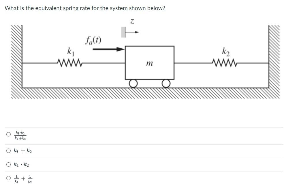 What Is The Equivalent Spring Rate For The System Shown Below Z Kj K K K O Ki K Ok K O K Fa T M K 1