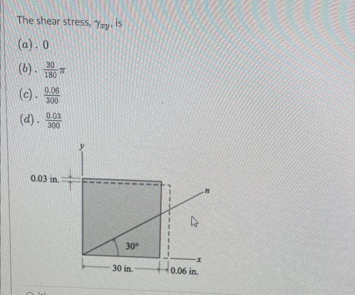 The Shear Stress Yay A 0 B 30 Tu 180 0 06 C 300 0 03 D 300 0 03 In 30 30 In K 0 06 In 13 1