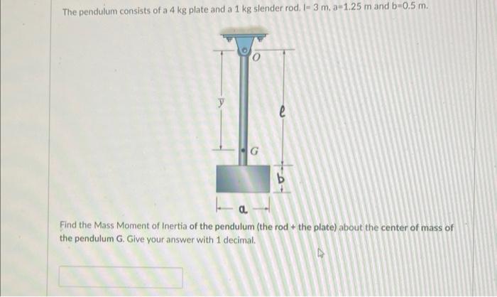 Those Data Are For Questions 10 To 14 The Pendulum Consists Of A 4 Kg Plate And A 1 Kg Slender Rod 1 3 M A 1 25 M And 4
