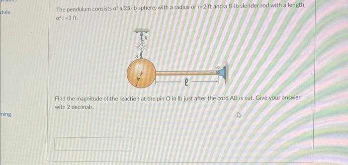 Se Syllabus Chedule 15 Ts Ex Arning D Question 10 2 Pts Those Data Are For Questions 10 11 The Pendulum Consists Of A 2