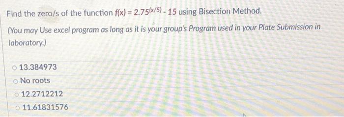 Find The Root Of The Function F X 4xcos 3x 5 In The Interval 7 6 Using Regula Falsi Method You May Use Exce 2