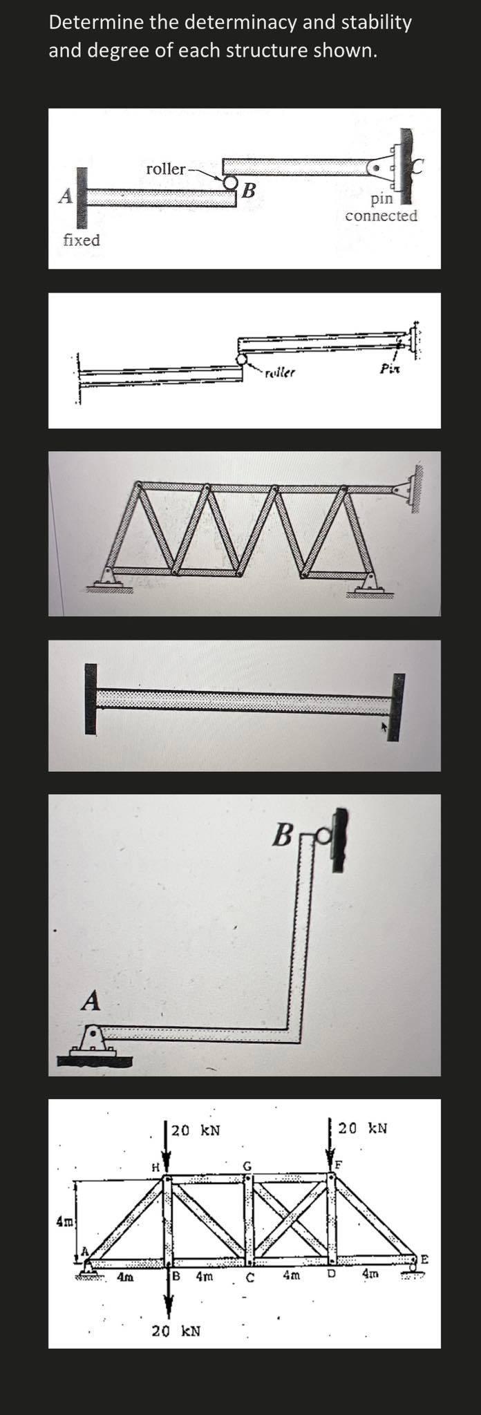 Determine The Determinacy Stability And Degree Of Each Structure Shown 1