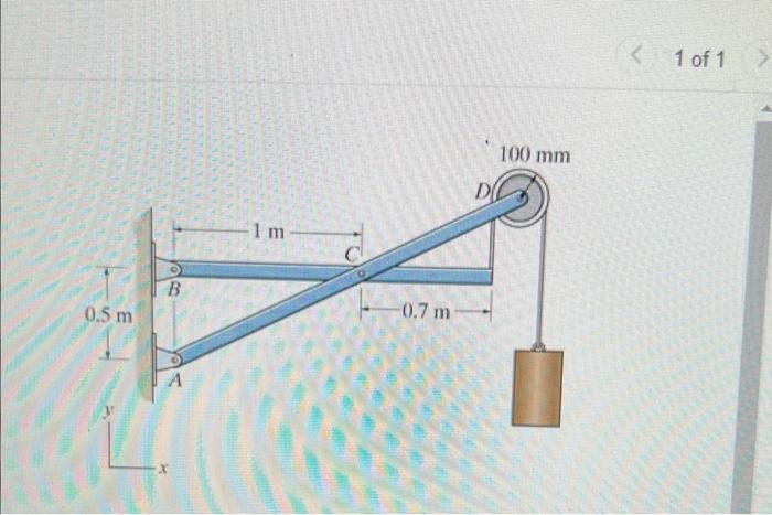 0 5 M 0 B X 1 M 0 7 M 100 Mm 1 Of 1 T Part A Determine The Horizontal Component Of Reaction That The Pin At A Exer 1