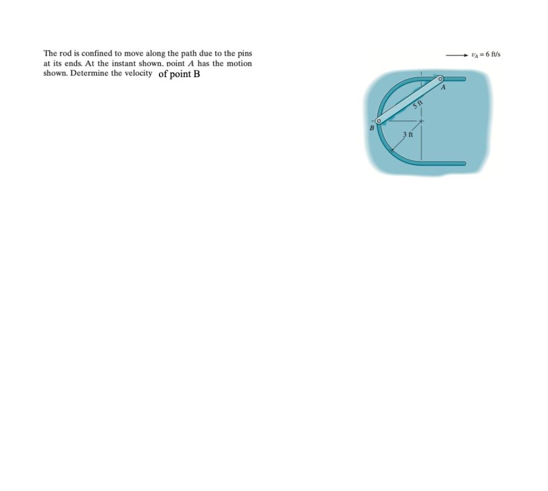 The Rod Is Confined To Move Along The Path Due To The Pins At Its Ends At The Instant Shown Doint A Has The Motion Sho 1