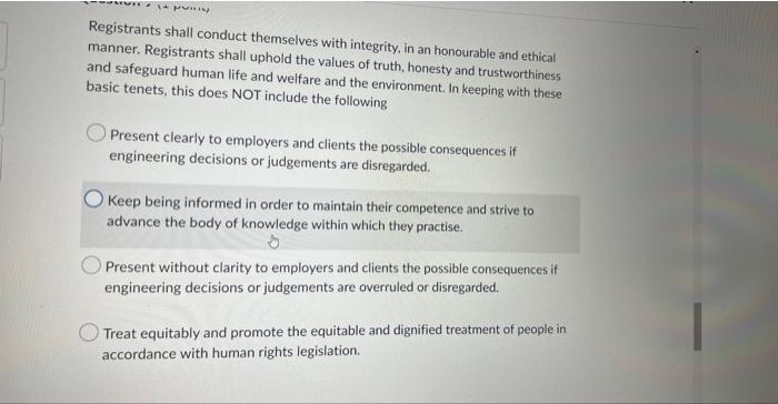 P Registrants Shall Conduct Themselves With Integrity In An Honourable And Ethical Manner Registrants Shall Uphold The 1
