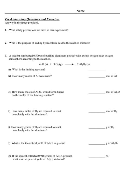 Experiment Determination Of Reaction Yield Introduction Stoichiometry Calculations Are About Calculating The Amounts O 6