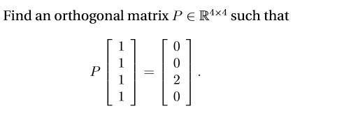 Find An Orthogonal Matrix P E R1x1 Such That 1 P 0 0 2 0 1 1