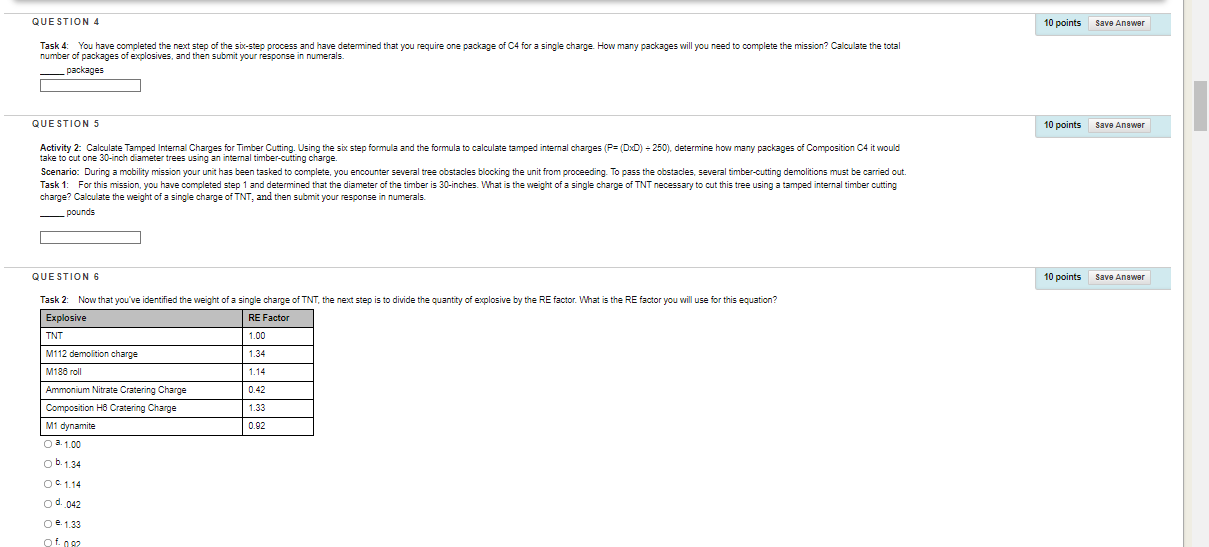 Question 4 10 Points Save Anawer Task 4 You Have Completed The Next Step Of The Six Step Process And Have Determined Th 1