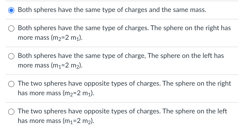 In The Figure Below Two Small Charged Spheres Hang From Cords Of Equal Length L In Equilibrium The Two Cords Form Equ 2