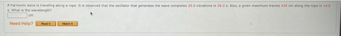 A Harmonic Wave Is Traveling Along A Rope It Is Observed That The Oscilator That Generates The Wave Completes 35 0 Vibr 1