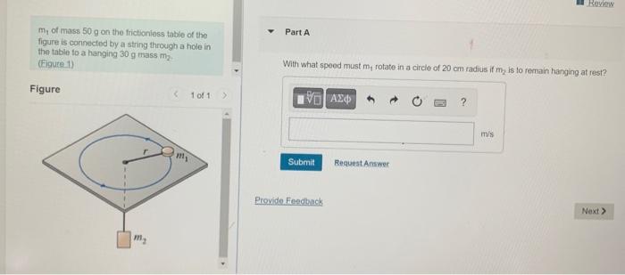 M Of Mass 50 G On The Frictionless Table Of The Figure Is Connected By A String Through A Hole In The Table To A Hangin 2