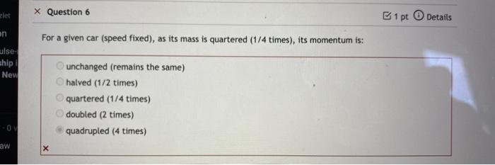 X Question 2 A Flock Of Birds That Are All Flying X Can Possibly Have 0 Total Momentum If They Fly In Different Directio 3