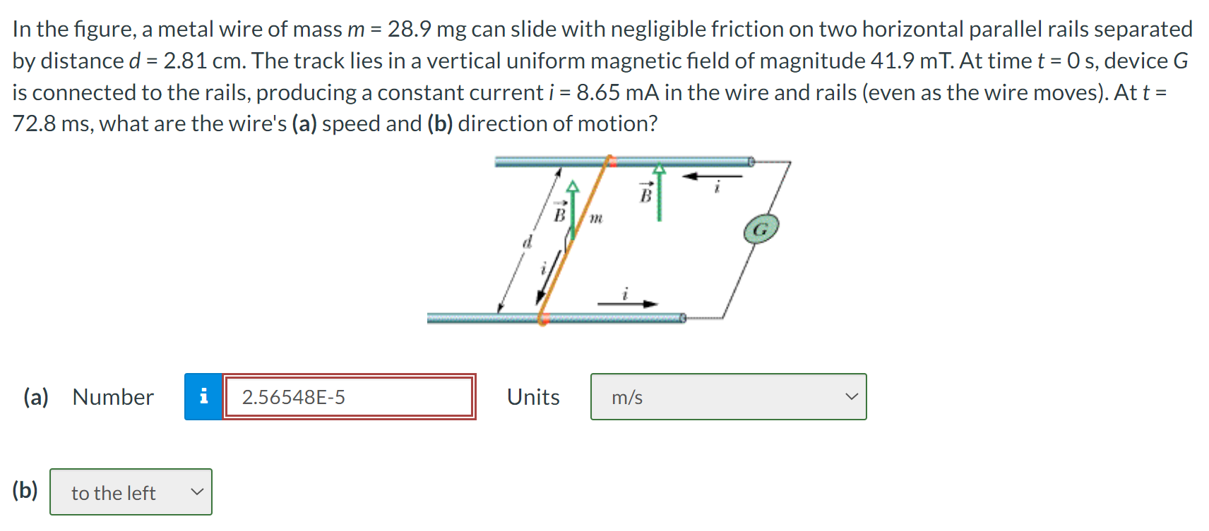 In The Figure A Metal Wire Of Mass M 28 9 Mg Can Slide With Negligible Friction On Two Horizontal Parallel Rails Sepa 1