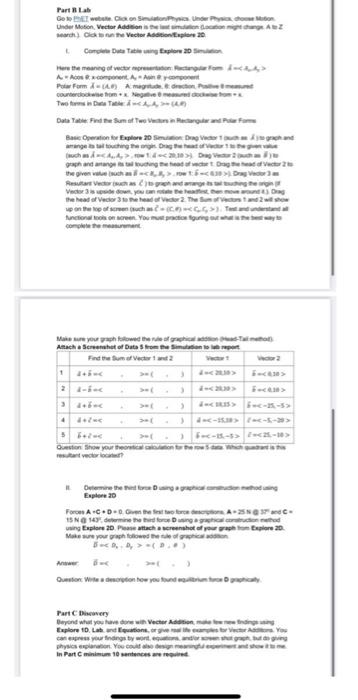 Part Lab Gotowe Click On Simulation Physics Under Physics Choose Mon Under Motion Vector Addition Is The Last Simulati 1