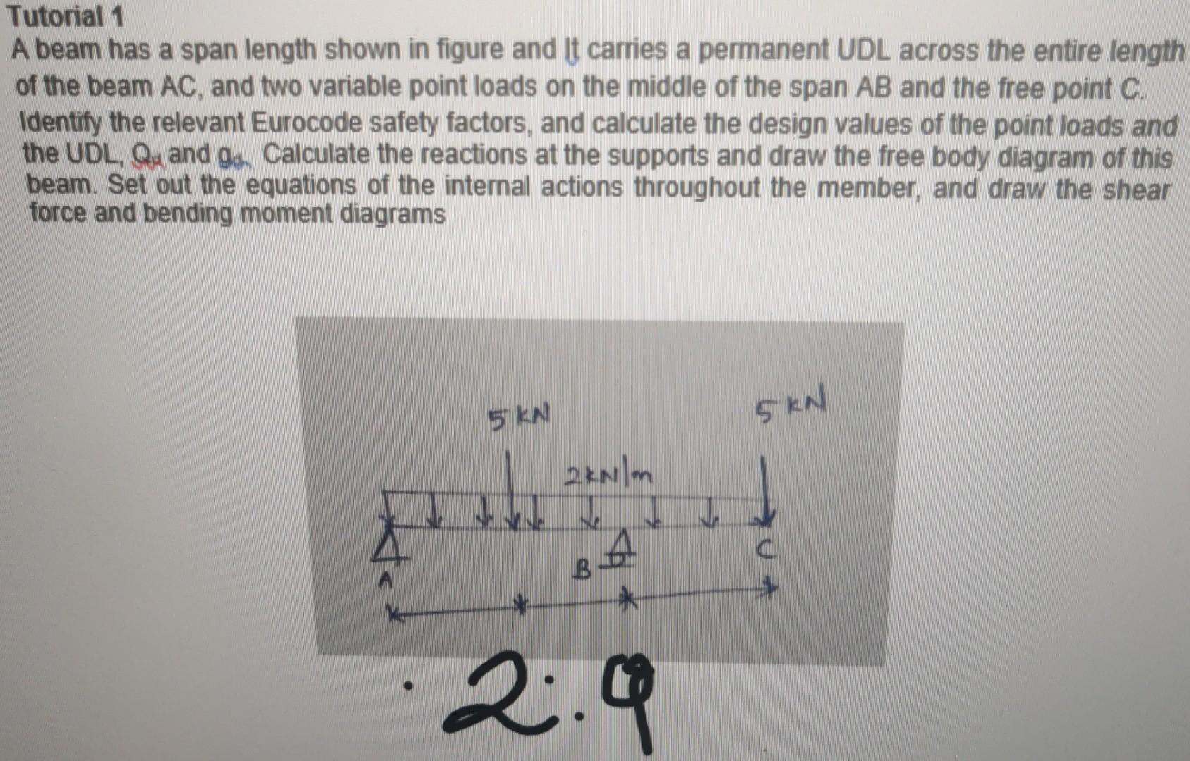 Tutorial 2 A Two Span Beam Ac Carry A Moving Point Load The Load Travels Throughout The Total Span Of The Beam From A T 3