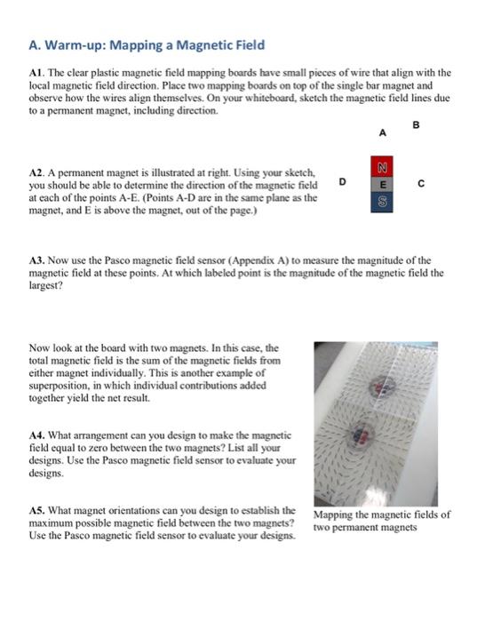 A Warm Up Mapping A Magnetic Field A1 The Clear Plastic Magnetic Field Mapping Boards Have Small Pieces Of Wire That 1
