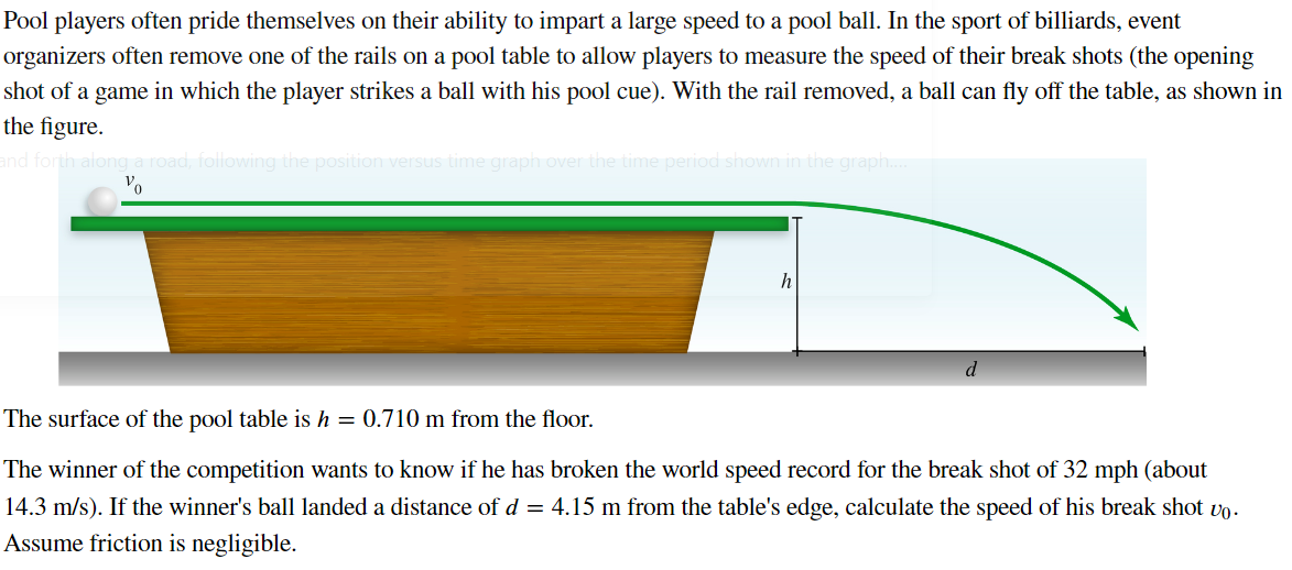 Pool Players Often Pride Themselves On Their Ability To Impart A Large Speed To A Pool Ball In The Sport Of Billiards 1
