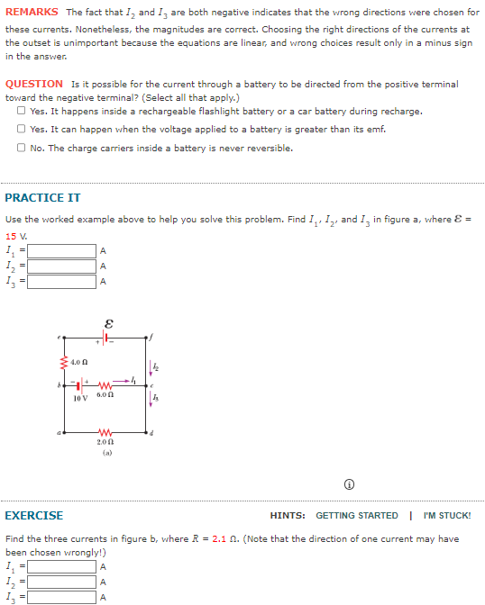 Remarks The Fact That I And I Are Both Negative Indicates That The Wrong Directions Were Chosen For These Currents None 1