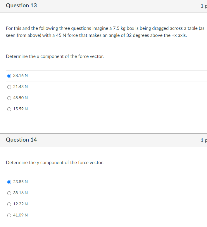 Question 13 For This And The Following Three Questions Imagine A 7 5 Kg Box Is Being Dragged Across A Table As Seen Fro 1
