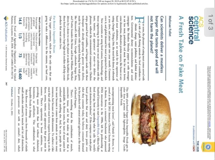 Part 3 Journal Article Critique Plant Based Meat Students Will Be Assigned One Of The Articles Fellet M A Fresh Ta 2