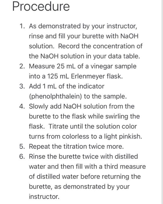 Lab Exercise 12 Cem131 Acid Base Titration Name Data Recording Concentration Of The Naoh Solution Data Collected Initi 3