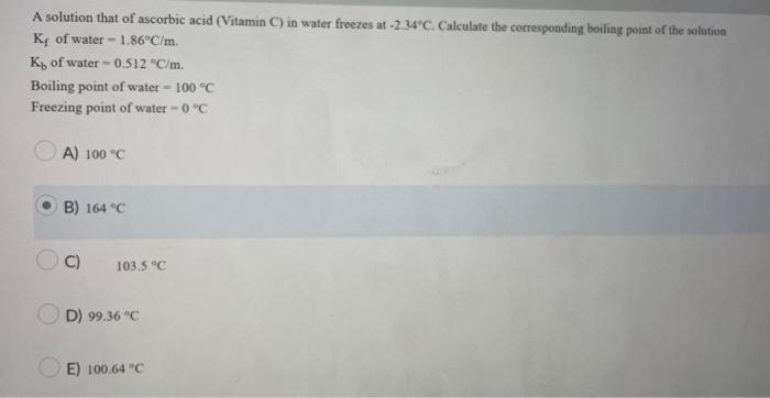 Which Solution Has The Highest Normal Boiling Point A 0 1 M Nh4 3po3 B 0 4 M Co C 0 3 M Ch3oh D 0 2 M Na S A Sol 2