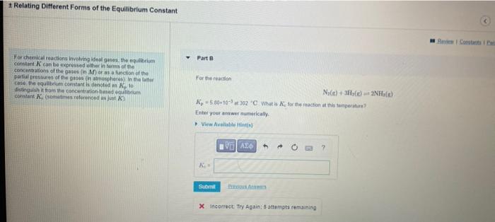 Relating Different Forms Of The Equilibrium Constant For Chemical Reactions Involving Ideal Gases The Equilibrium Cons 2