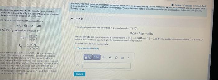 Me Equilibrium Constant K Of A Reaction At A Particular Amperature Is Determined By The Concentrations Or Prestures The 1