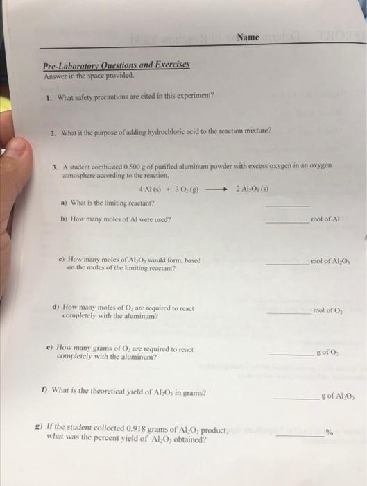 Experiment Determination Of Reaction Yield Introduction Stoichiometry Calculations Are About Calculating The Amounts O 9