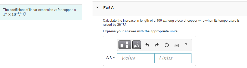 The Coefficient Of Linear Expansion A For Copper Is 17 X 10 6 C Part A Calculate The Increase In Length Of A 100 M Lon 1