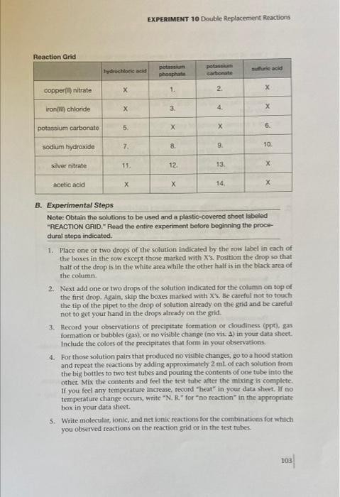 10 Experiment 140 120 100 1 400m Pyrex Double Replacement Reactions Objectives You Will Be Able To Predict Whether A 5