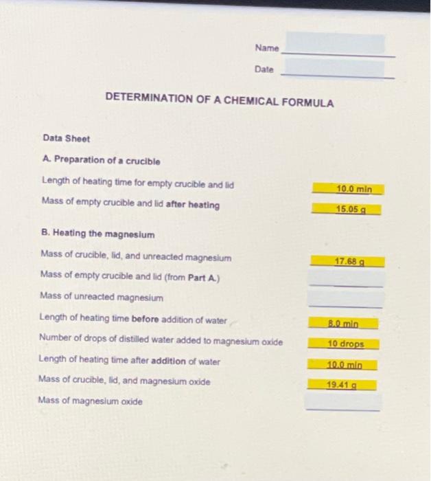 Complete This Laboratory Report Is In This Document Highlighted In Yellow Enter Your Answers And Information In The Ligh 5